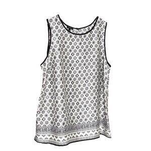Talbots Sleeveless Black & White/Off White Elegant Top 1X
